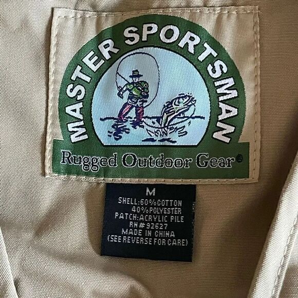 NWT Master Sportsman Khaki Utility Versatile Sporty Fishing Hiking Outdoar Vest - Picture 8 of 9